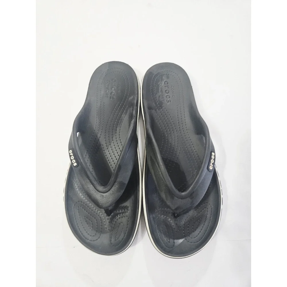 Crocs Unisex‎ Bayaband Flip Sandals Black/White US Men's 12 Women's 10